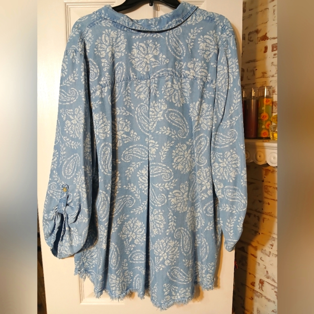 Ruby Rd. Blue Paisley Blouse - Picture 5 of 8